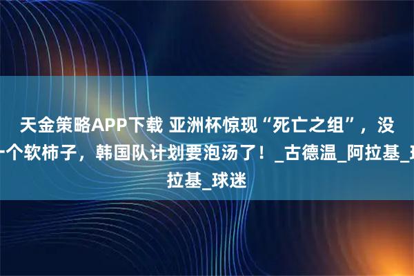 天金策略APP下载 亚洲杯惊现“死亡之组”，没有一个软柿子，韩国队计划要泡汤了！_古德温_阿拉基_球迷